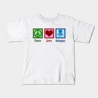 Peace Love Octopus Kids T-Shirt